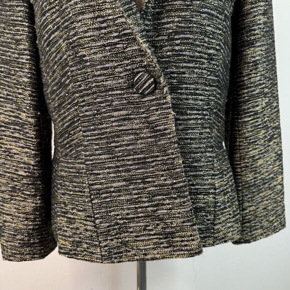 Lafayette 148 Jacket Metallic Tweed Blazer Classic Luxe Size 8 Evening Holiday - Picture 3 of 16